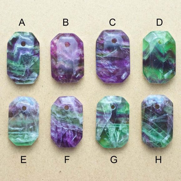 Faceted Fluorite Double Sided Pendants - Choose the Pendant you want - Picture 2 of 4